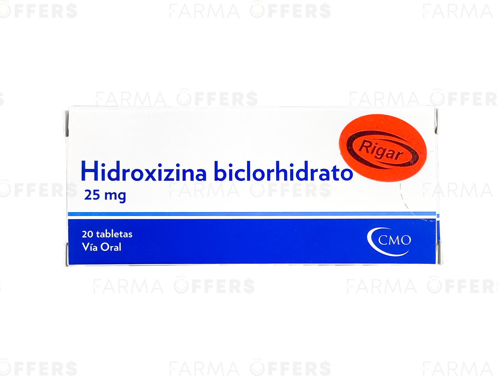 HIDROXIZINA BICLORHIDRATO TAB 1 DE 20