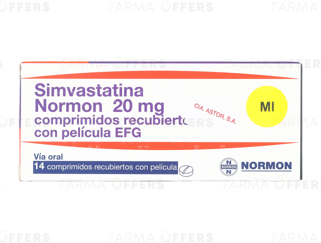 SIMVASTATI-NRM EFG TABL 20mg, 1 de 14