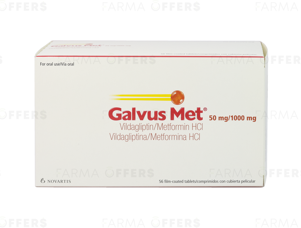 GALVUS MET TABL RECUBIE 1000MG/50, 1 de 56 