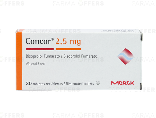 CONCOR TABL RECUBIE 2.50MG, 1 de 30