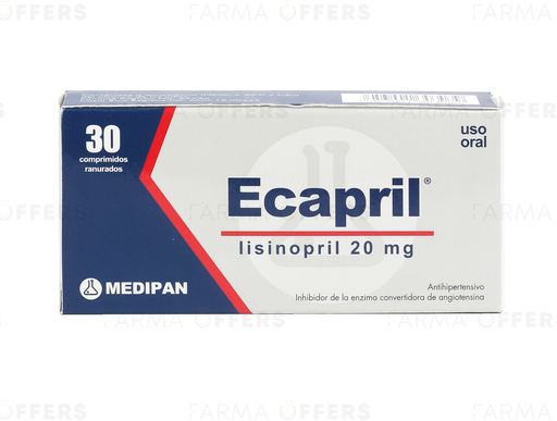 ECAPRIL TABL 20mg, 1 de 30