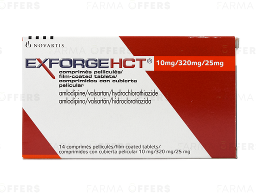 EXFORGE HCT TABL 10MG 320MG/25, 1 de 14 