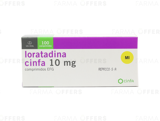 LORATADINA CINFA TABL 10mg, 1 de 100