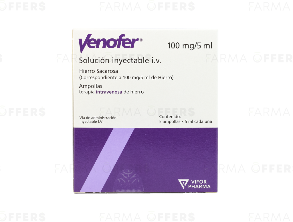 VENOFER A.IV 100MG 5ML 1 DE 5