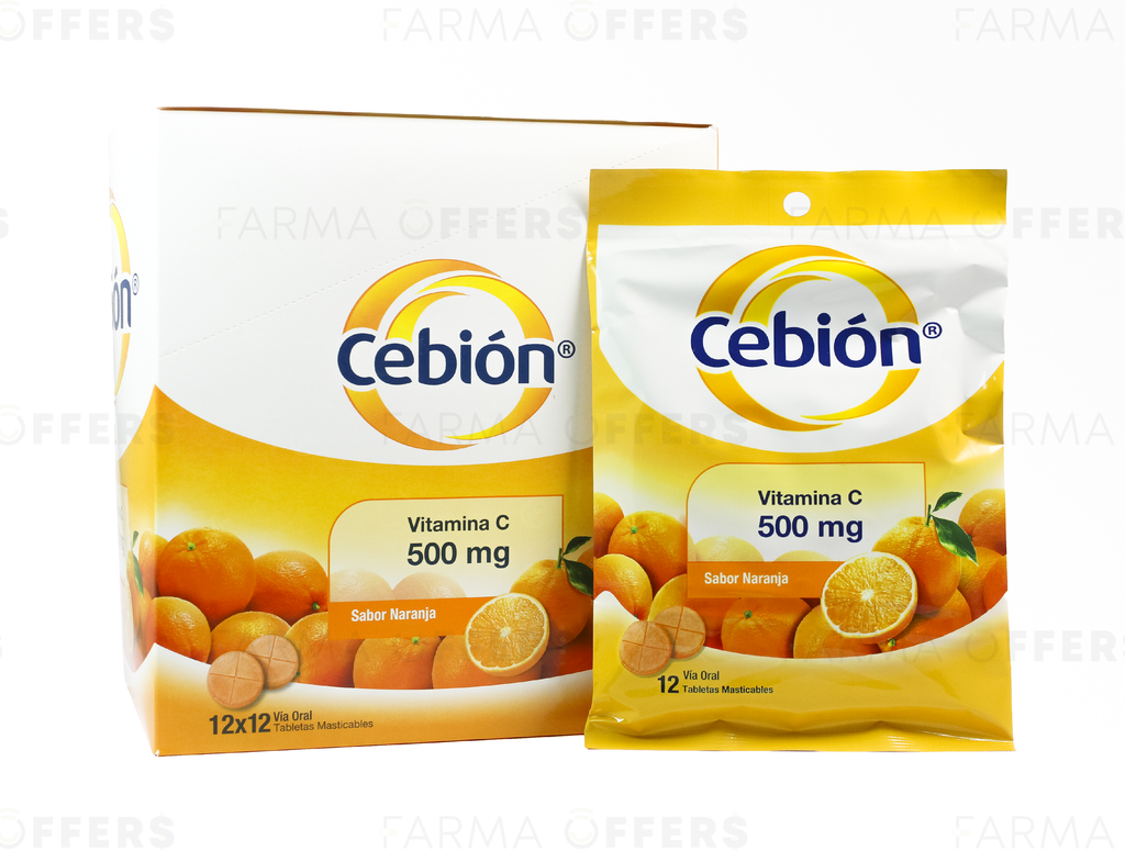 CEBION NARANJA 500MG TABL MAST X 12