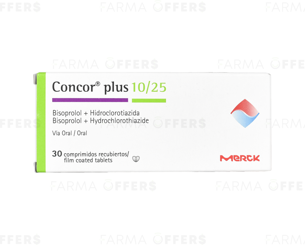 CONCOR PLUS TABL RECUBIE 10mg/25MG, 1 de 30