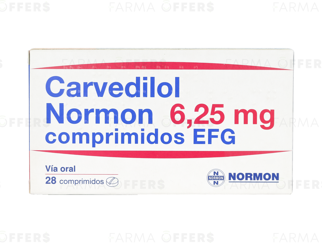 CARVEDILOL NRM TABL 6.25MG, 1 de 28