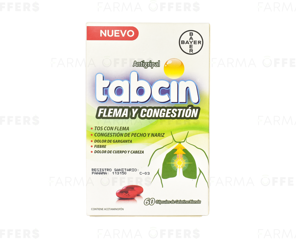 TABCIN FLEMA Y DESCONGESTION, 2 DE 60