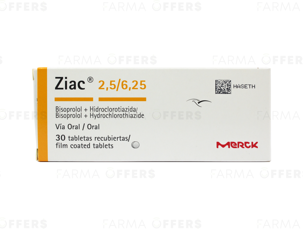 ZIAC TABL F.C. 2.50MG/6.25, 1 de 30 