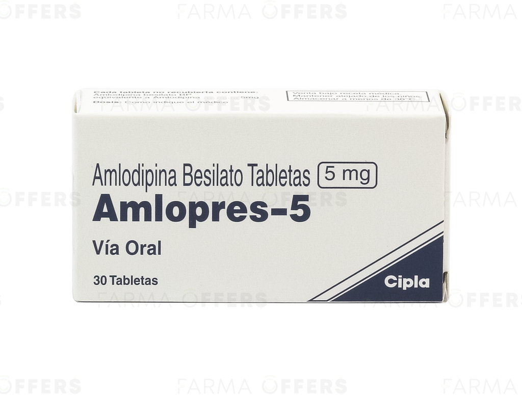 AMLOPRES TABL 5.00MG, 1 de 30
