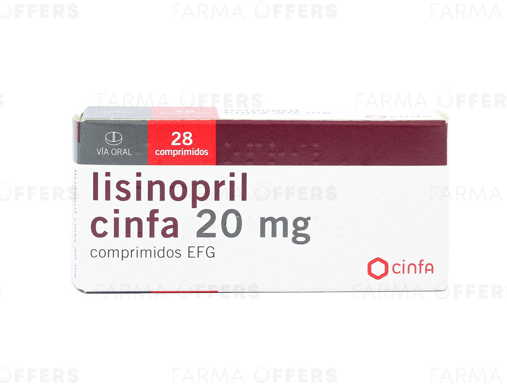 LISINOPRIL CINFA TABL 20mg, 1 de 28
