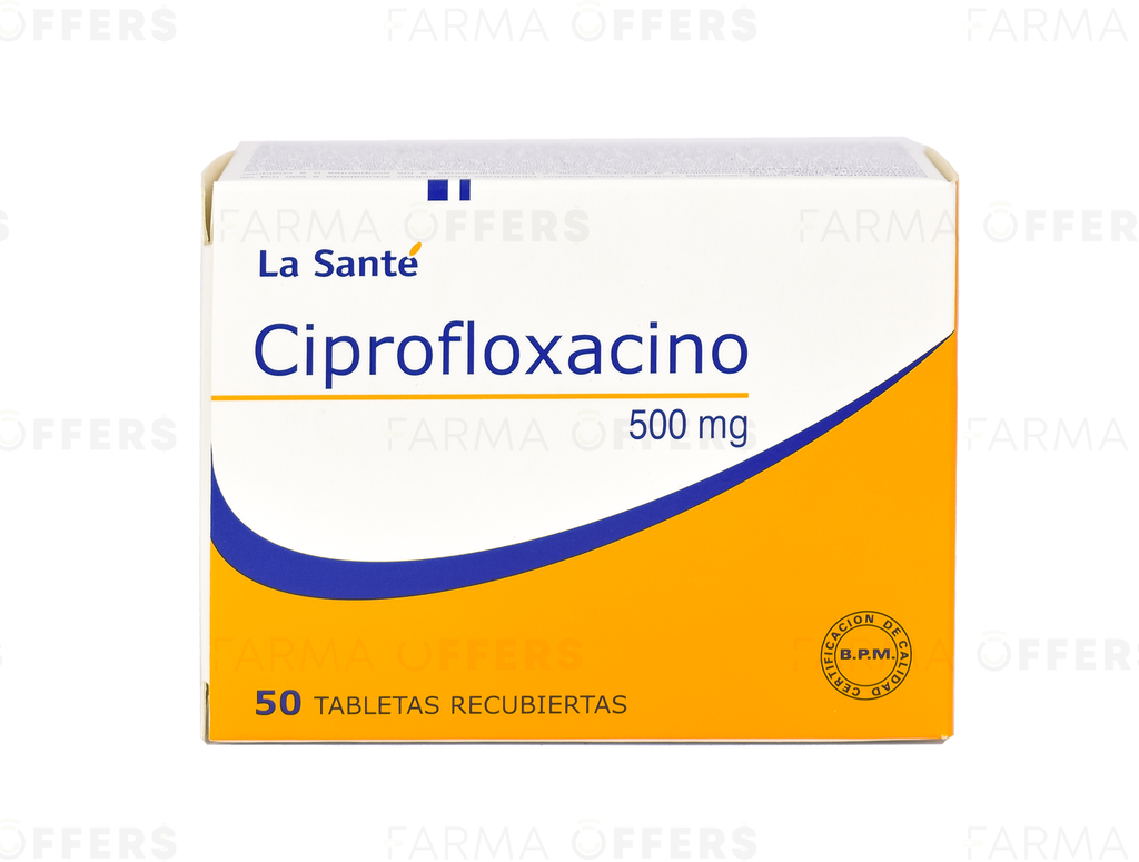 CIPROFLOXACINA LST TABL REVEST. 500MG, 1 de 50
