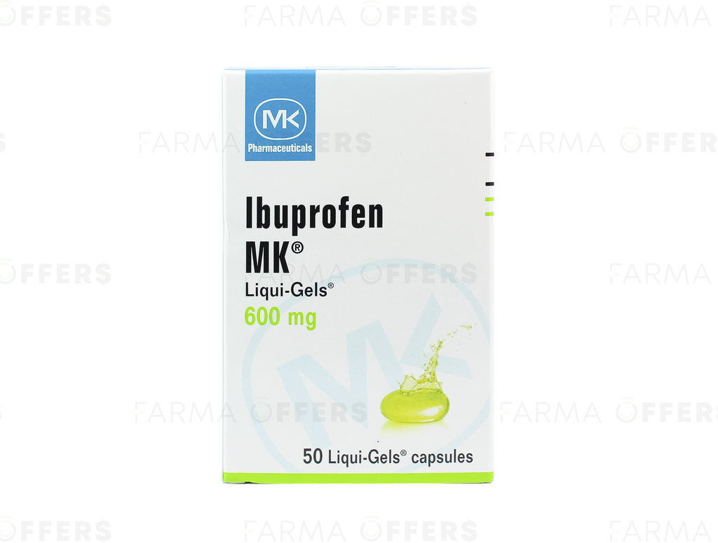 IBUPROFENO MK LIQUI-GELS 600MG, 1 de 50