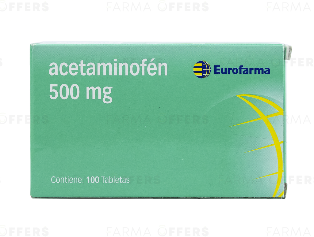ACETAMINOFEN TABL 500MG, 1 de 100