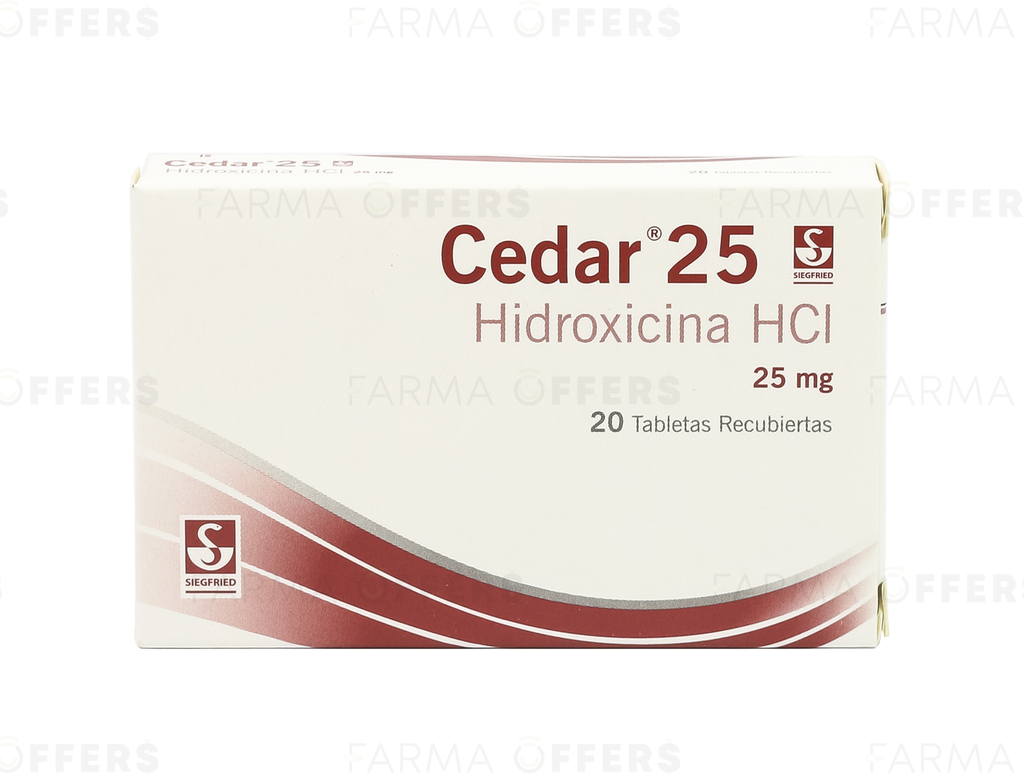 CEDAR TABL 25mg, 1 de 20