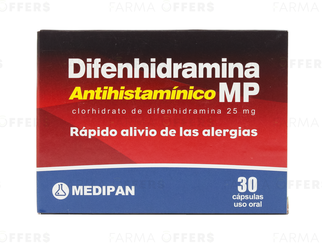 DIFENHIDRAMINA MPN TABL 25mg, 1 de 30