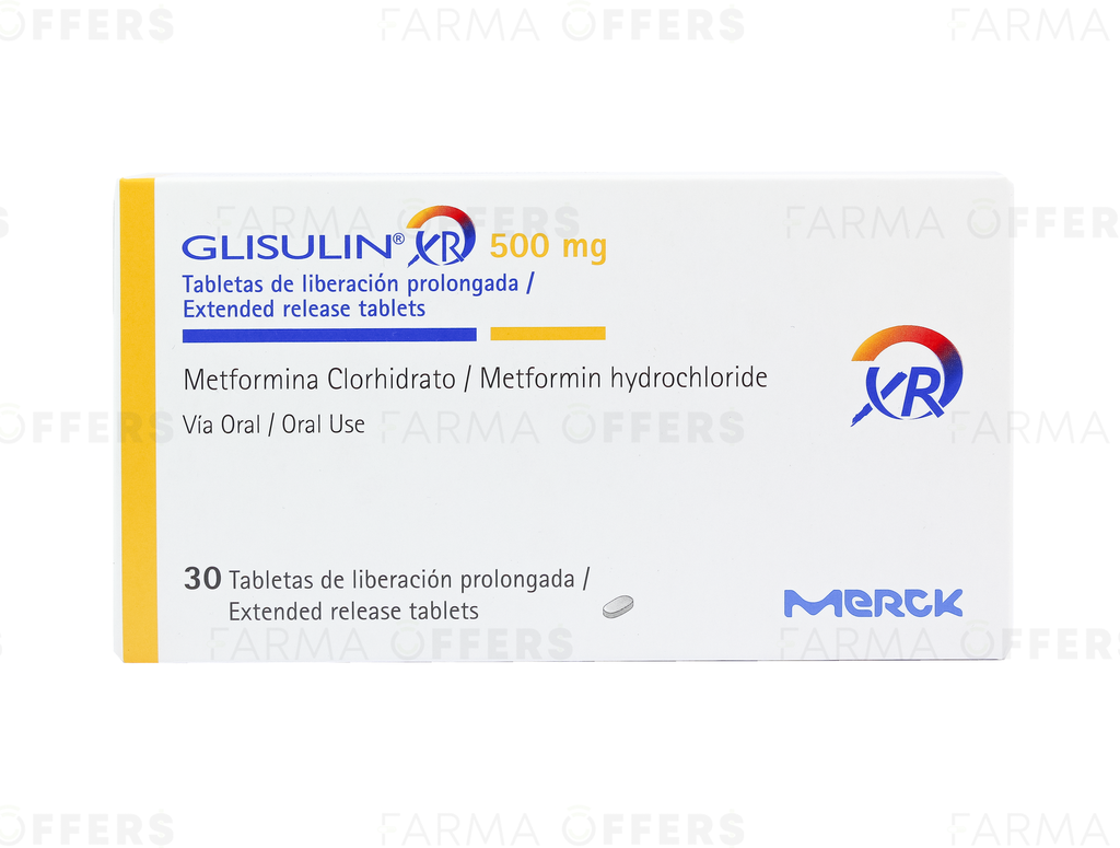 GLISULIN XR TABL L.P.XR 500MG, 1 de 30