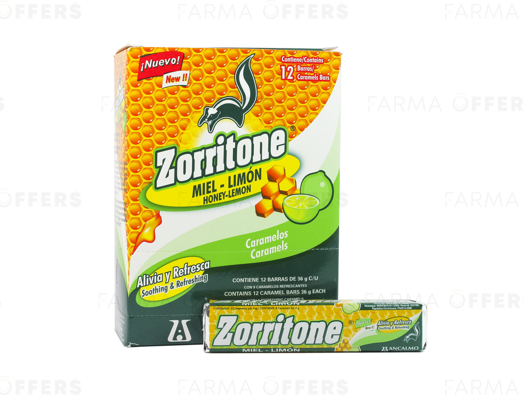 ZORRITONE BARRA MIEL-LIMON X 16