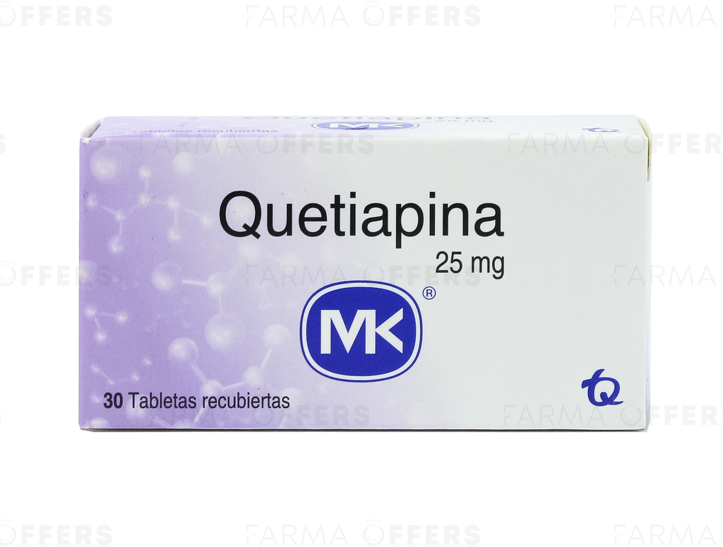QUETIAPINA MK TABL RECUBIE 25 MG, 1 de 30