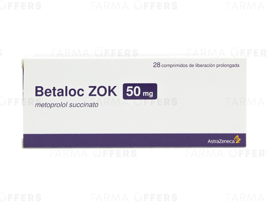 BETALOC ZOK TABL L.A. 50MG, 1 de 28