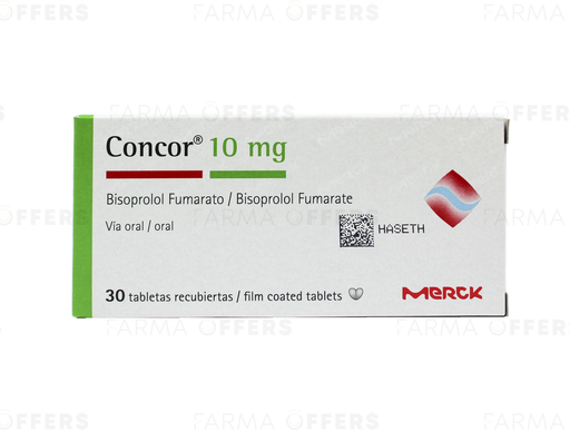 CONCOR TABL RECUBIE 10mg, 1 de 30