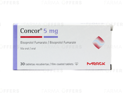 CONCOR TABL RECUBIE 5.00MG, 1 de 30