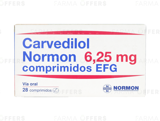 CARVEDILOL NRM TABL 6.25MG, 1 de 28