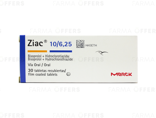 ZIAC TABL F.C. 10mg/6.25, 1 de 30 