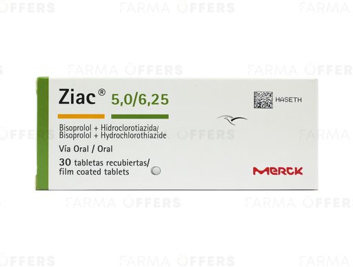 ZIAC TABL F.C. 5.00MG/6.25, 1 de 30 