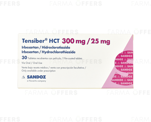TENSIBER HCT TABL RECUBIE 300/ 25MG, 1 de 30