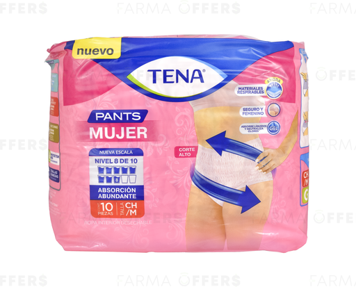 TENA PANTS MUJER MEDIANO X 10