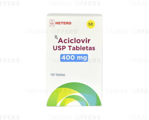 ACICLOVIR TABL 400MG, 1 de 100  SP