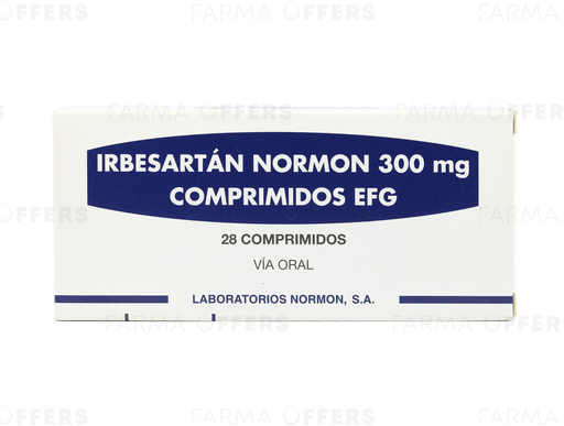 IRBESARTAN TABL 300MG, 1 de 28 NORMON