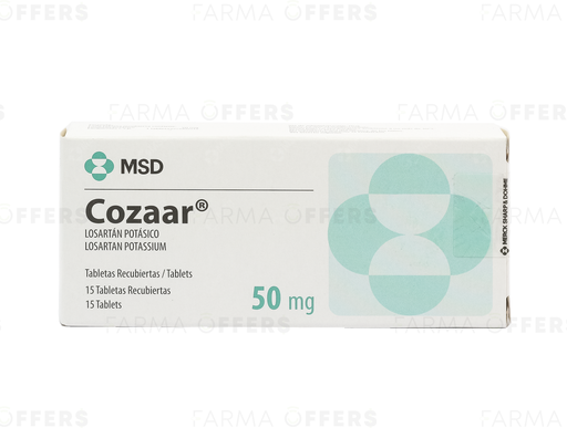 COZAAR 50MG TABL RECUBIE, 1 DE 15