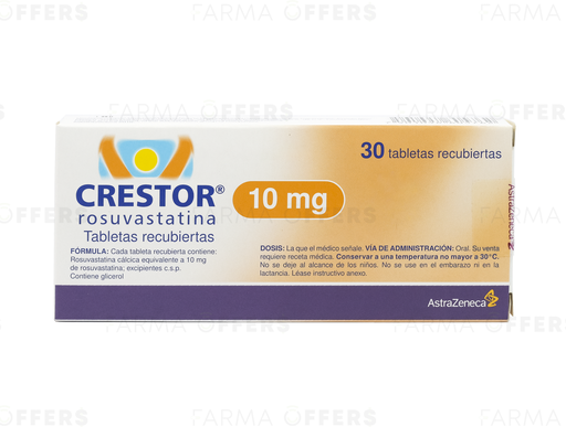 CRESTOR TABL RECUBIE 10mg, 1 de 30