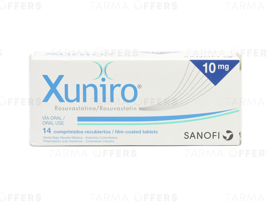 XUNIRO TABL 10mg, 1 de 14 | Farmaoffers