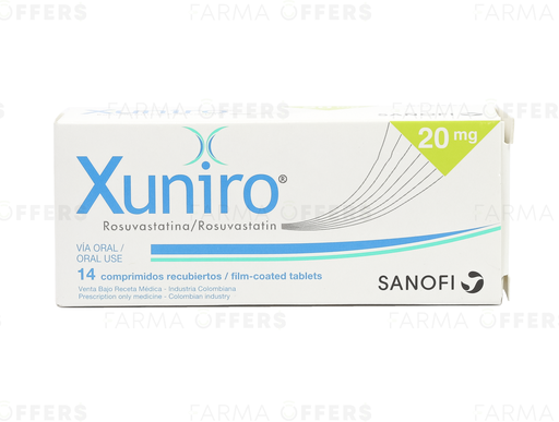 XUNIRO TABL 20MG, 1 DE 14