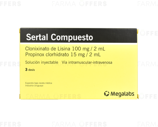 SERTAL COMPUESTO AMP. 15mg 2ML, 1 de3