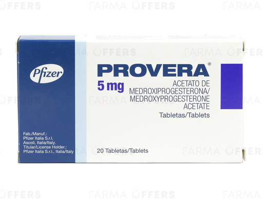PROVERA TABL 5.00MG, 1 de 20