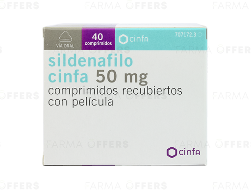 SILDENAFILO TABL 50mg, 1 de 40