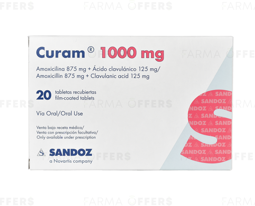 CURAM TABL BID 875MG/125, 1 de 20