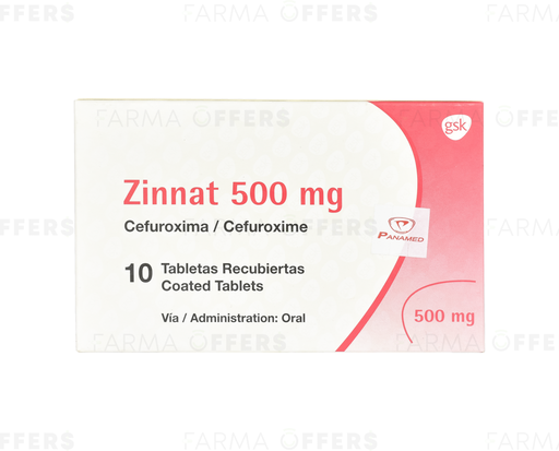 ZINNAT TABL RECUBIE 500MG, 1 de 10