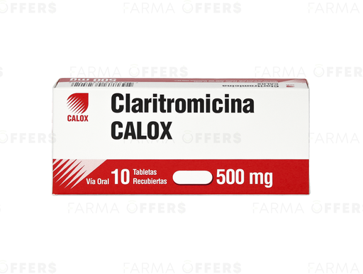CLARITROMICINA TABL 500MG, 1 de 10