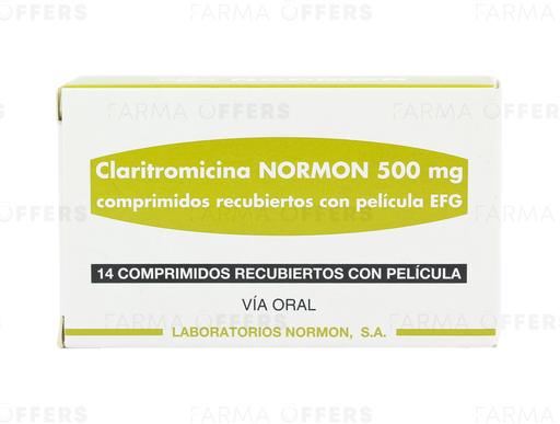 CLARITROMICINA-EFG TABL 500MG, 1 de 14