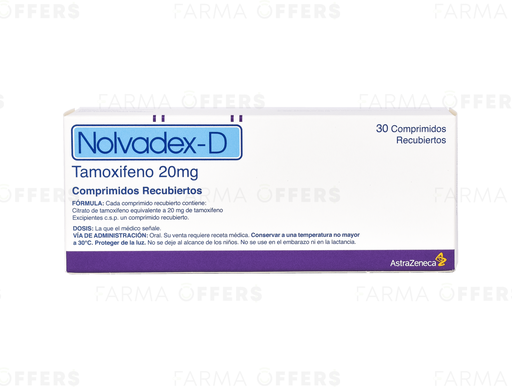 NOLVADEX D TABL 20mg, 1 de 30