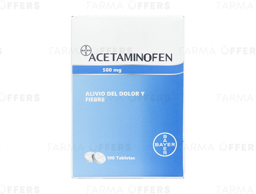 ACETAMINOFEN TABL 500MG,1 de 100