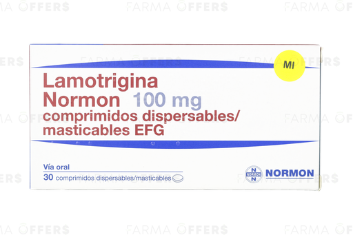 LAMOTRIGINA NRM TABL MAST 100MG, 1 de 30