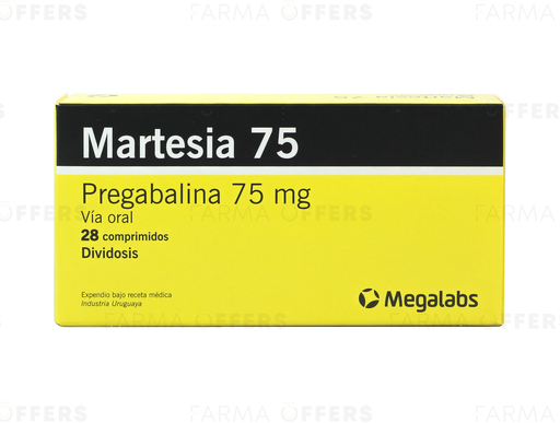 MARTESIA TAB DIVIDOS 75mg, 1 de 28