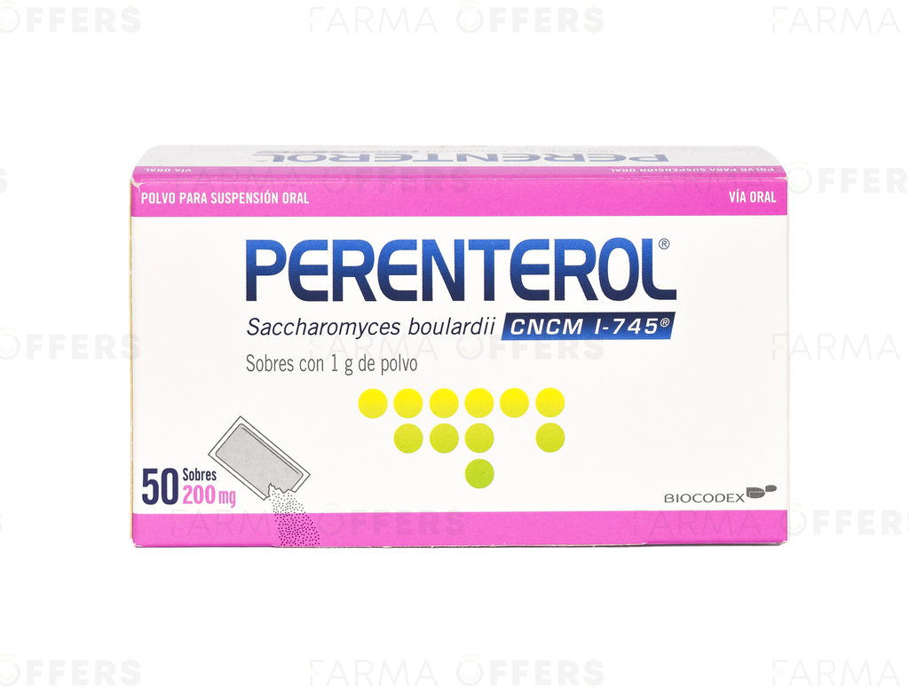 PERENTEROL POLVO SOBRES 200MG, 1 de 50 PAED | Farmaoffers
