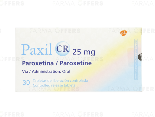 PAXIL TABL REC.CR 25mg, 1 de 30